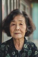 portrait of an elderly beautiful woman photo