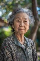 portrait of an elderly beautiful woman photo