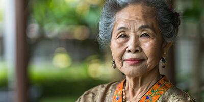 portrait of an elderly beautiful woman photo