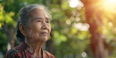 portrait of an elderly beautiful woman photo