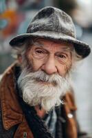 portrait of an elderly beautiful man photo