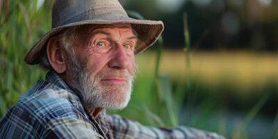 portrait of an elderly beautiful man photo