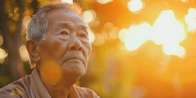 portrait of an elderly beautiful man photo