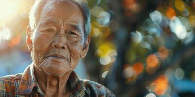 portrait of an elderly beautiful man photo