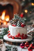 nuevo año Navidad horneando pastel dulces foto