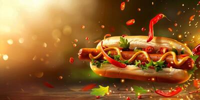 delicious hot dog fast food photo