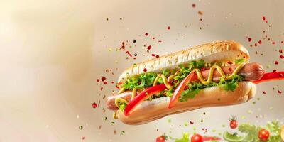 delicious hot dog fast food photo