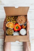 donating food boxes to help those in need photo