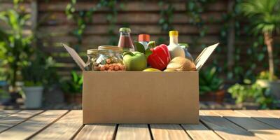 donando comida cajas a ayuda esos en necesitar foto