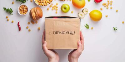 donating food boxes to help those in need photo