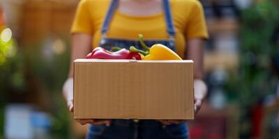 donating food boxes to help those in need photo
