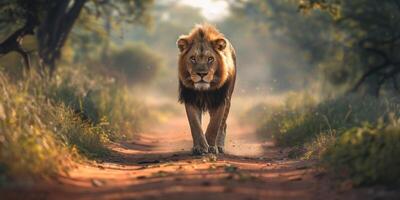 leones en el salvaje sabana foto