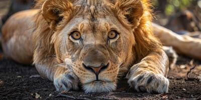 leones en el salvaje sabana foto