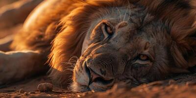 lions in the wild Savannah photo