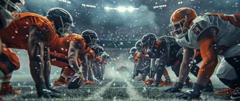 American football players on the field photo