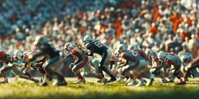 American football players on the field photo