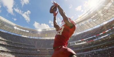 American football players on the field photo