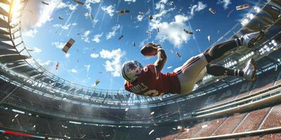 American football players on the field photo