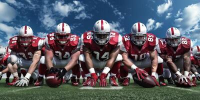 American football players on the field photo