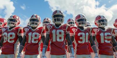 American football players on the field photo