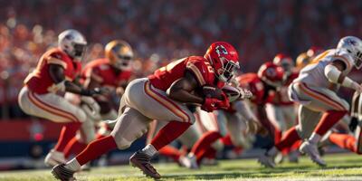 American football players on the field photo