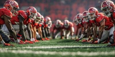 American football players on the field photo