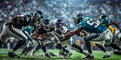 American football players on the field photo