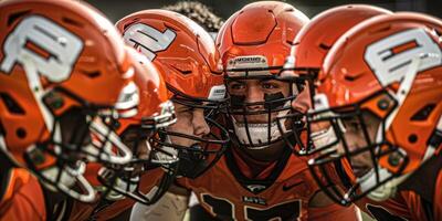 American football players on the field photo