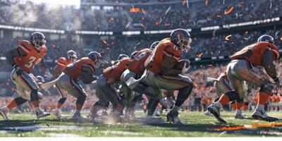 American football players on the field photo