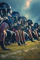 American football players on the field photo