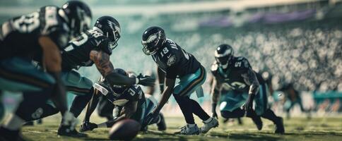 American football players on the field photo