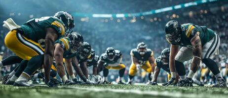 American football players on the field photo