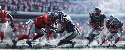 American football players on the field photo