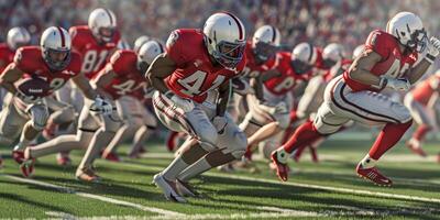 American football players on the field photo