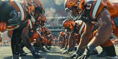 American football players on the field photo