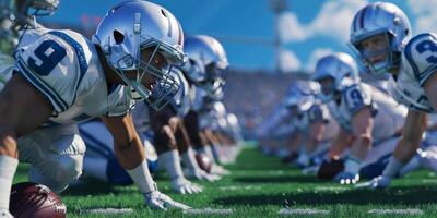 American football players on the field photo