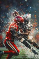 American football players on the field photo