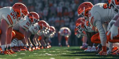 American football players on the field photo