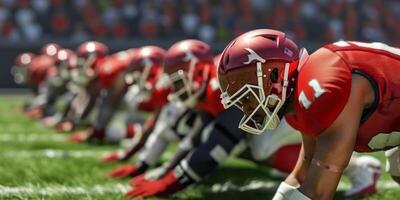 American football players on the field photo