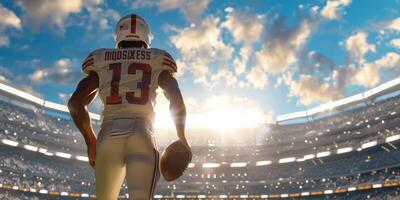 American football players on the field photo