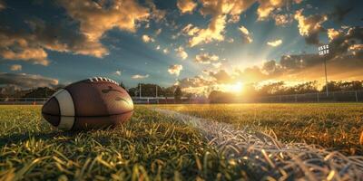 American football players on the field photo