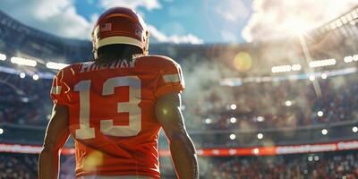 American football players on the field photo