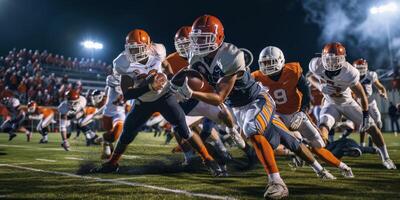 American football players on the field photo