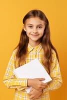 children with books and backpacks back to school photo