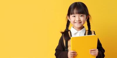 niños con libros y mochilas espalda a colegio foto