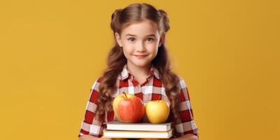 children with books and backpacks back to school photo