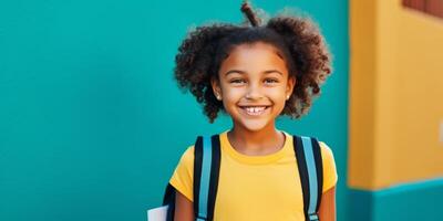 children with books and backpacks back to school photo