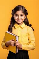 children with books and backpacks back to school photo