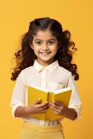 niños con libros y mochilas espalda a colegio foto