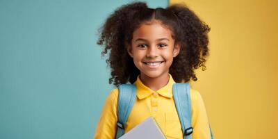 children with books and backpacks back to school photo